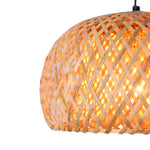 Breeins Vintage Style Floor Lamp With Bamboo Lampshade And Marble Base