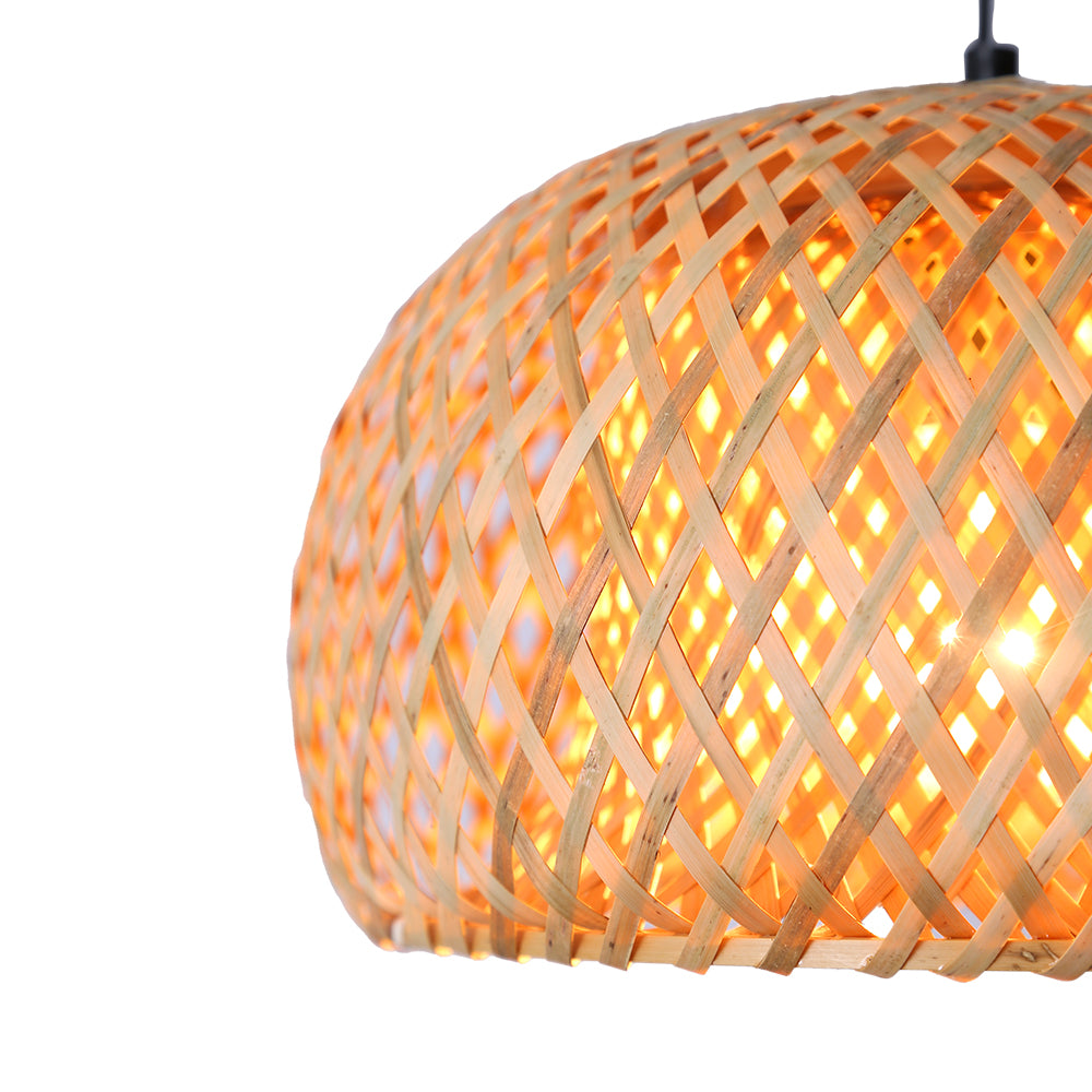 Breeins Vintage Style Floor Lamp With Bamboo Lampshade And Marble Base