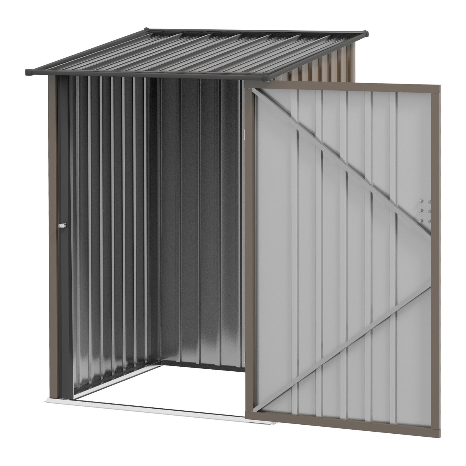 3.3ft X 3.4ft Outdoor Storage Shed Steel Garden Shed W/ Door