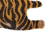 HOMESCAPES Tiger Shaped Coir Animal Print Non-slip Doormat