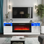 Recessed Electric Fireplace Tv Stand With Closed Storage