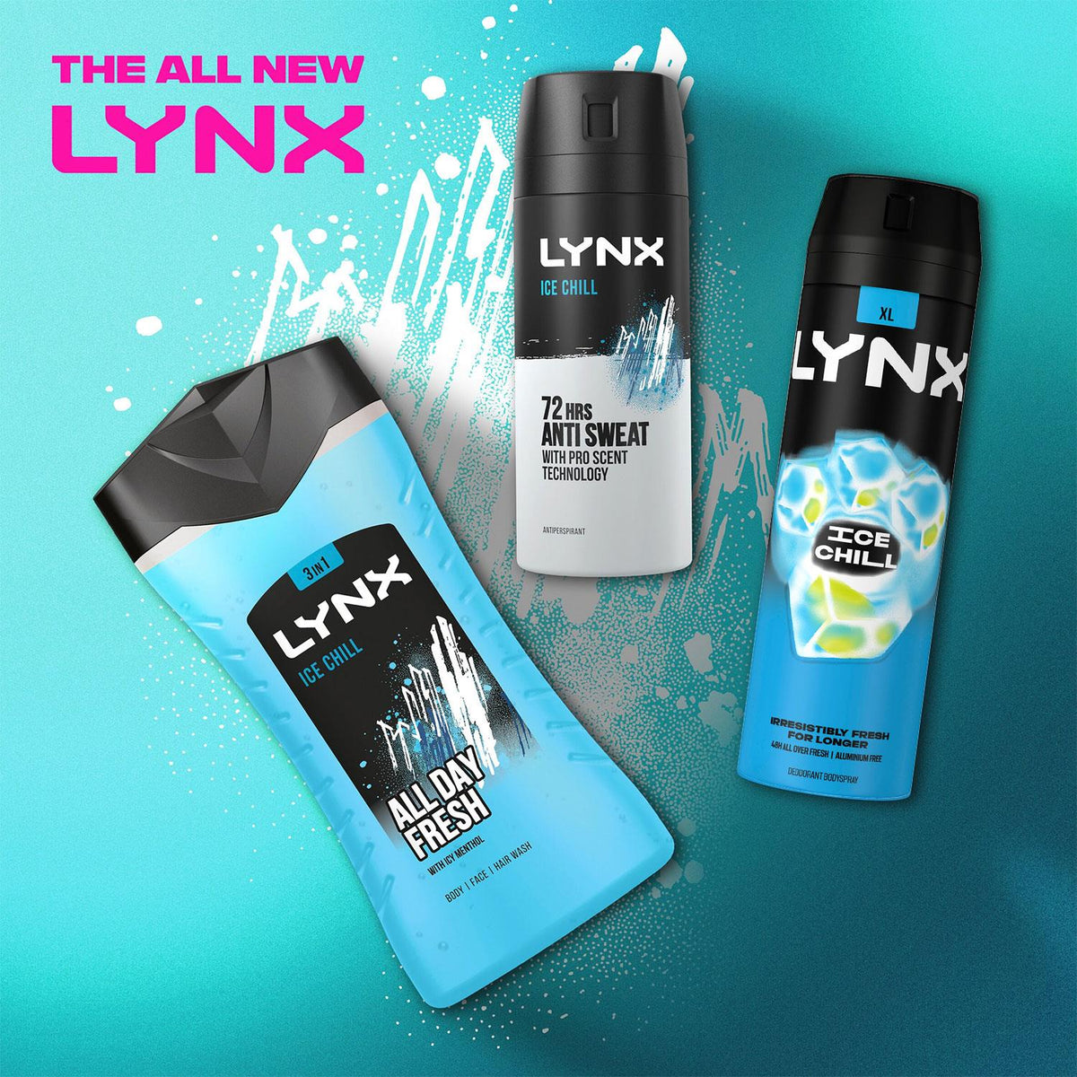 Xl Ice Chill Body Spray Deo 48h Fresh Iced Mint & Lemon Scent 200ml | Set of 12