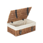 Wicker Double Steamed 35cm Empty Hamper Basket | White