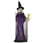 Voice Activated Halloween Animatronics Standing Witch | Purple