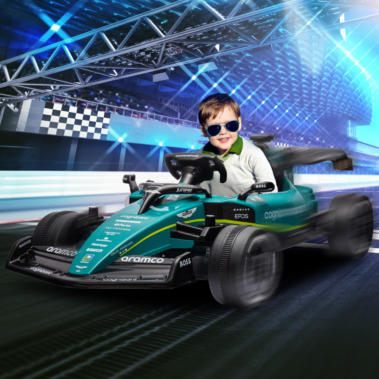 12v Electric Go Kart W/ Shock-absorbing Wheels, Remote, Bluetooth