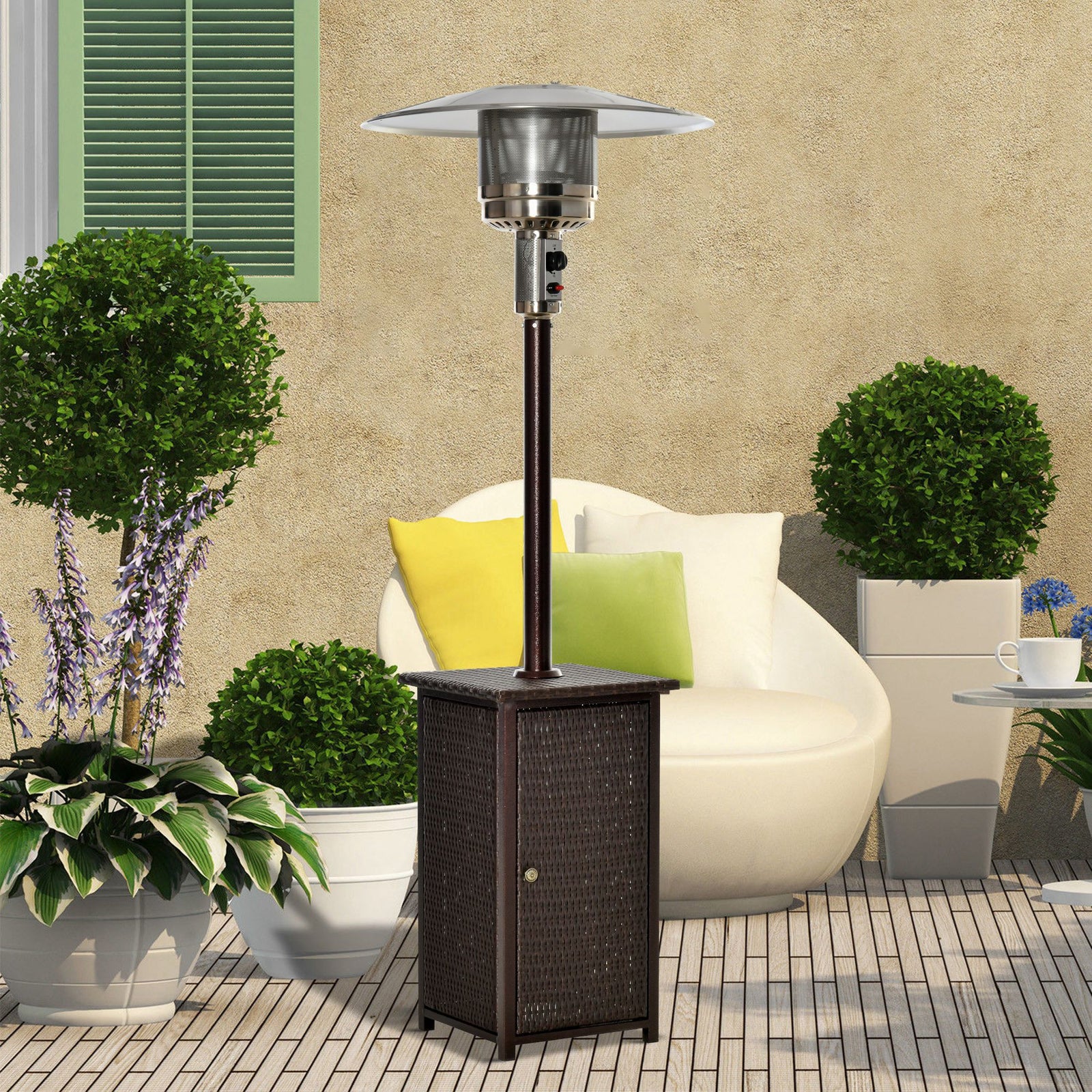 12kw Patio Gas Heater, Wicker Rattan