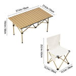 Set Of 5 Portable Folding Camping Table And Chair Set – Lightweight And Compact Outdoor Furniture | Beige