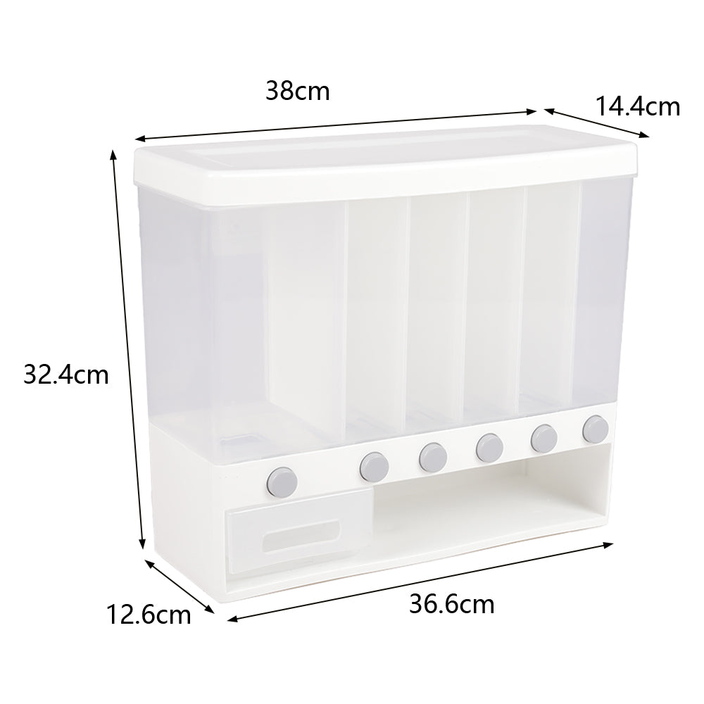 Wall Mounted Cereal Dispenser Kitchen Storage With Measuring Cup