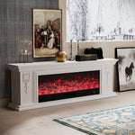 Tv Stand Electric Fireplace With 7 Led Flame Colors, Remote & Wifi Control, 750w/1500w Heater For Rooms Up To 25㎡