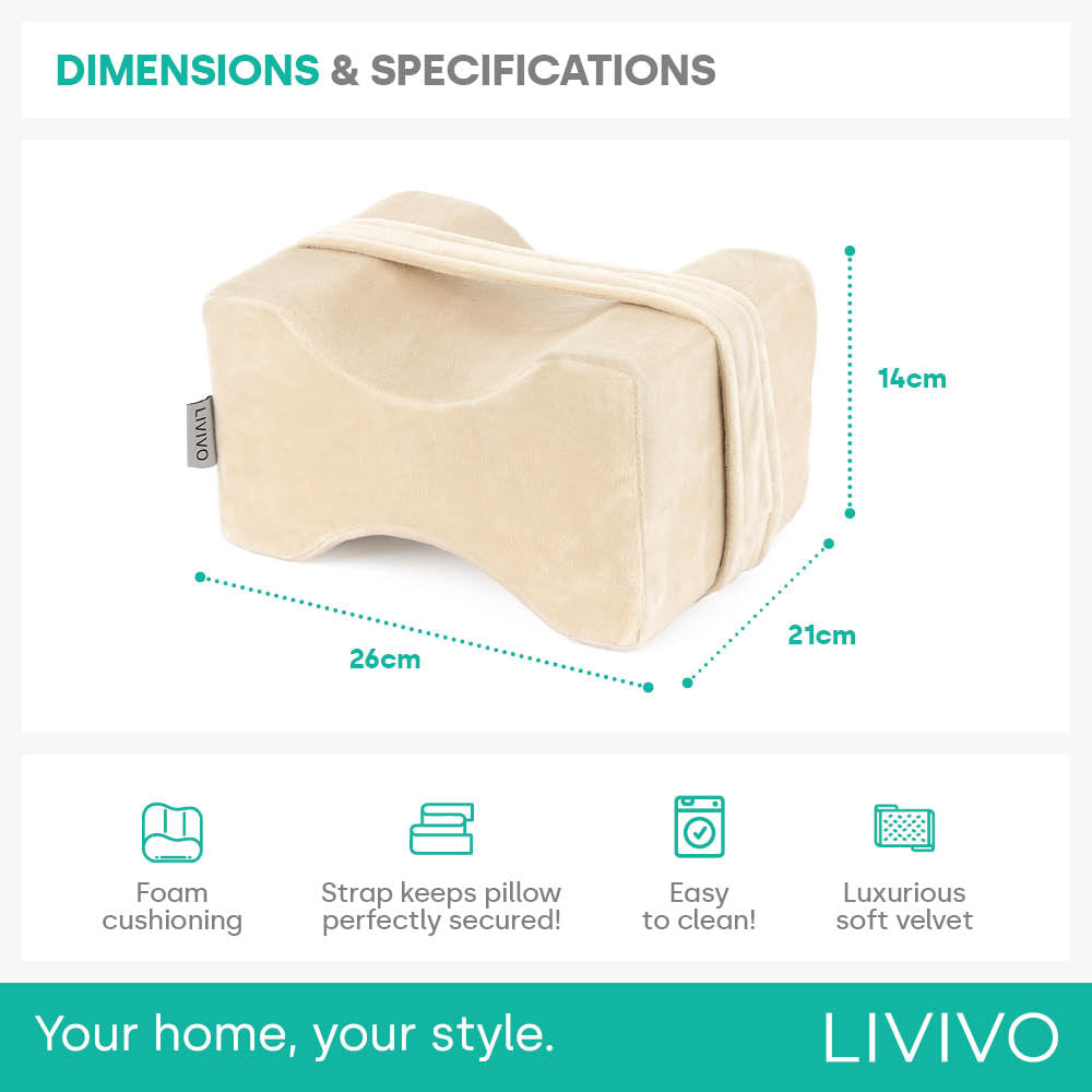 Orthopaedic Leg Pillow With Strap Fleece | One Size | Beige