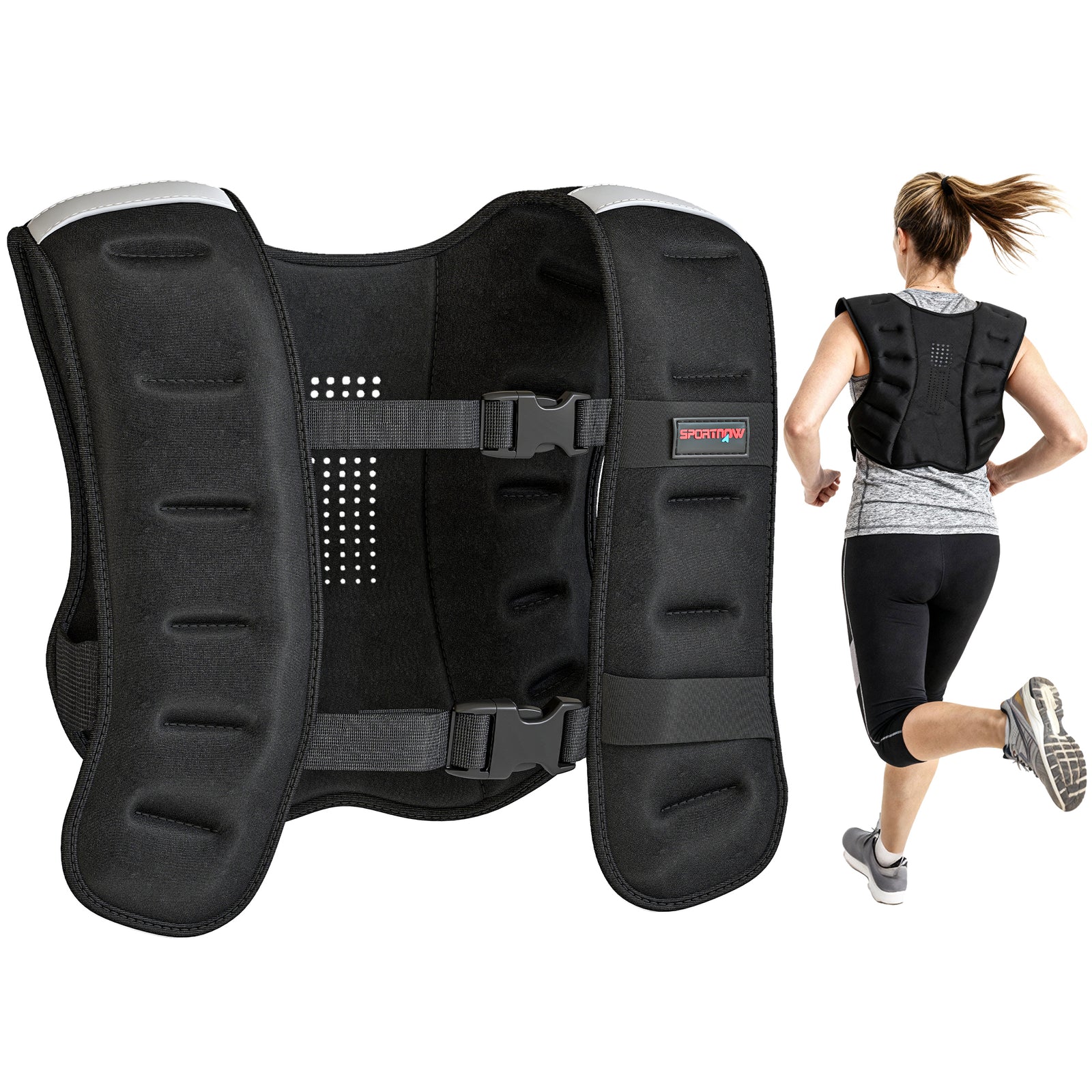 Weighted Vest With Adjustable Straps And Strips | 5kg | Black
