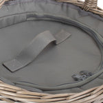 Round Grey Chiller Picnic Wicker Basket