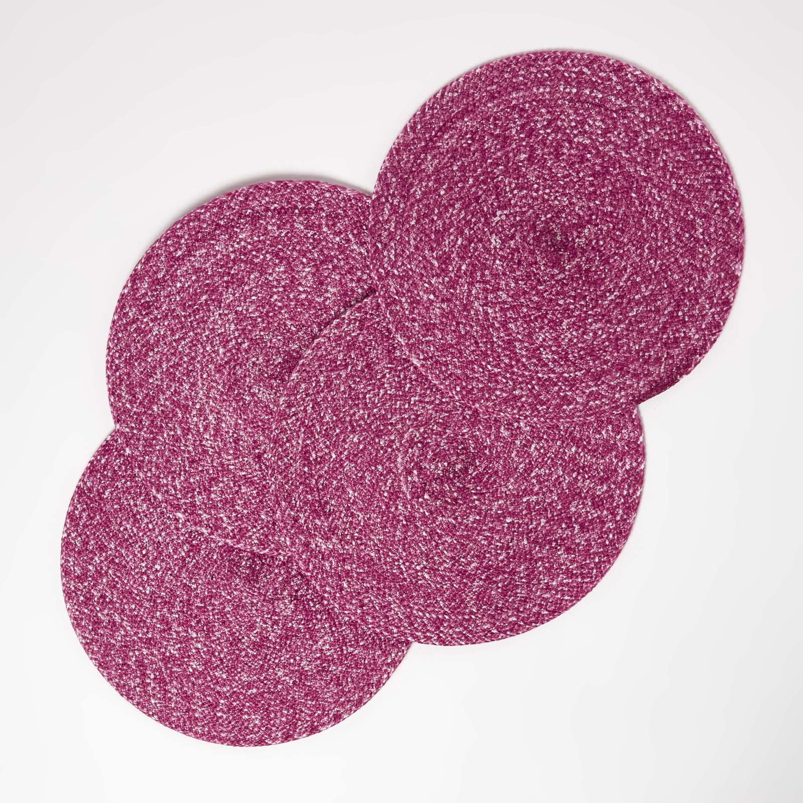 Handwoven Round Placemats Set Of 4 | 40cm | Pink