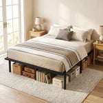 Bed Frame With Underbed Storage, No Box Spring Needed | King | Black