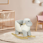 Baby Rocking Horse With Safety Belt, Sound, For 1-3 Years, Grey