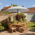 2m Shanghai Garden Parasol Umbrella, Outdoor Sun Shade | Light Grey
