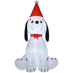 6ft Inflatable Christmas Puppy Dog Wearing Santa Hat