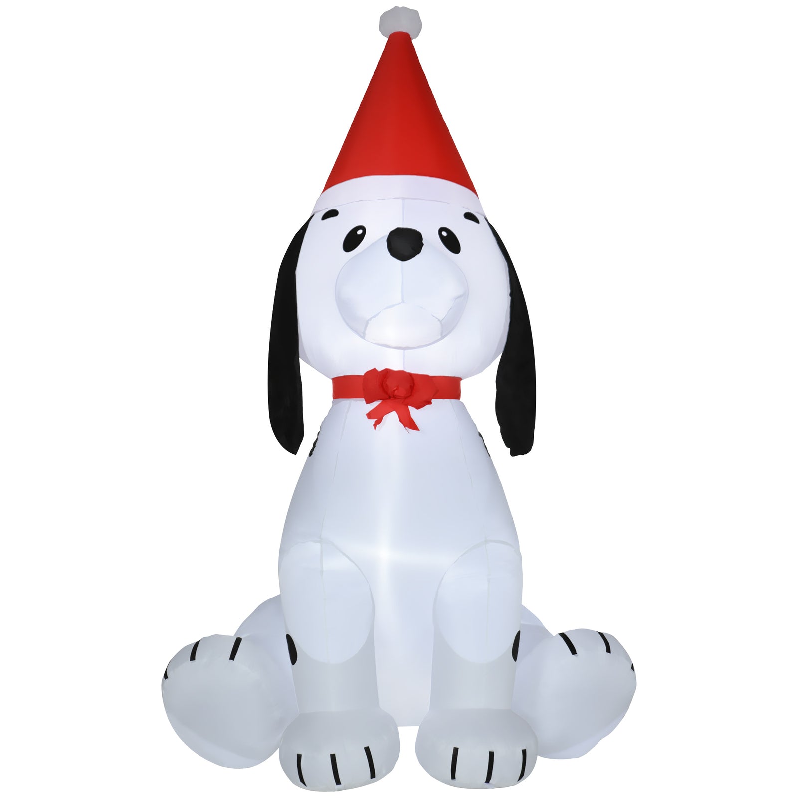 6ft Inflatable Christmas Puppy Dog Wearing Santa Hat