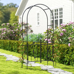 Outsunny 2.17m Steel Garden Arch With Double Gate, Garden Arbor Trellis, Black