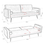 Jenna Suede Sofa Bed 3 Seater Living Room | Cream