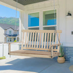 2 Seater Porch Wooden Swing Chair Garden Bench With Chains