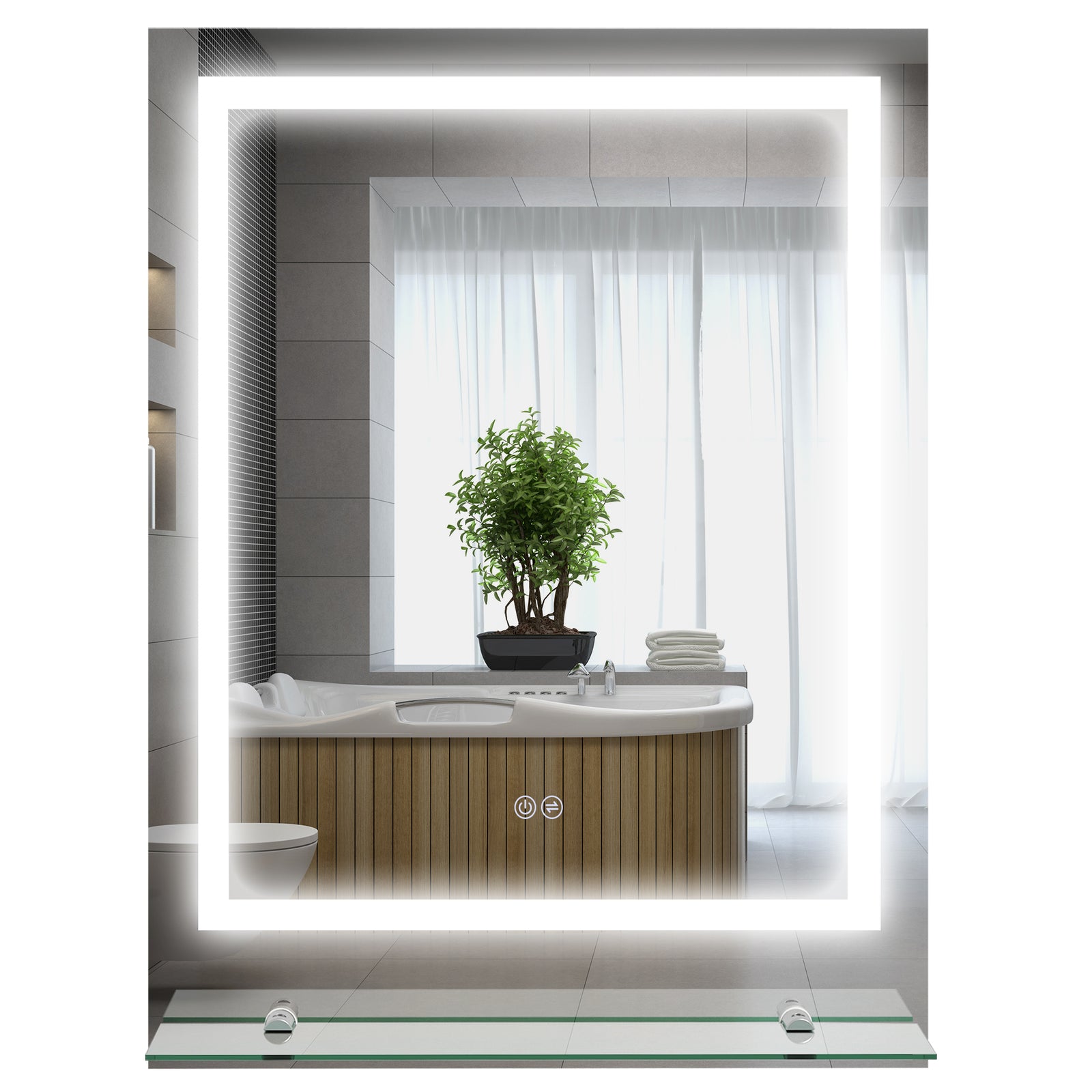 70x50/80x60cm Dimmable Bathroom Mirror Defogging Film | Medium | Silver