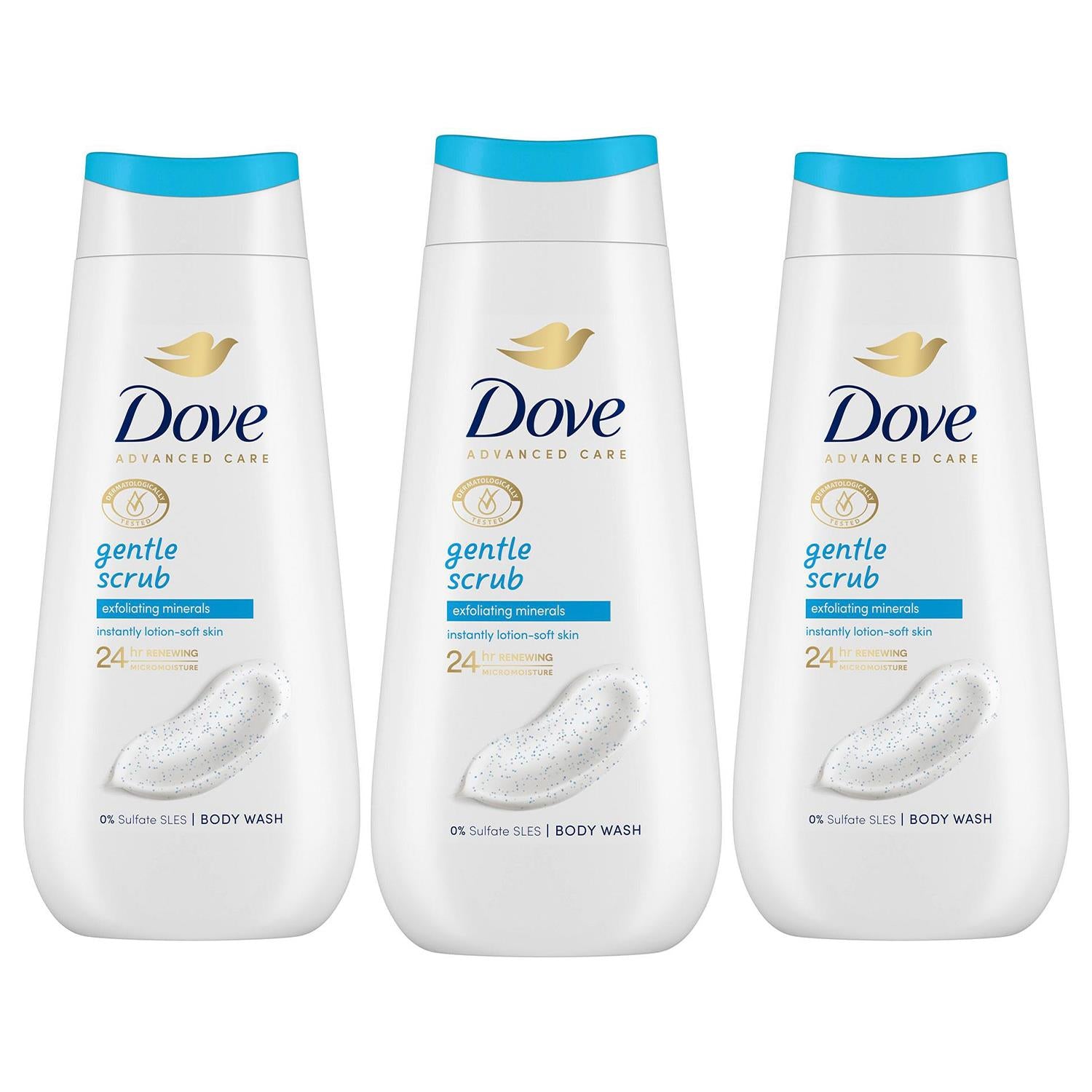 Advanced Care Body Wash Gentle Scrub 24h Renewing Micromoisture 225ml, 3pk