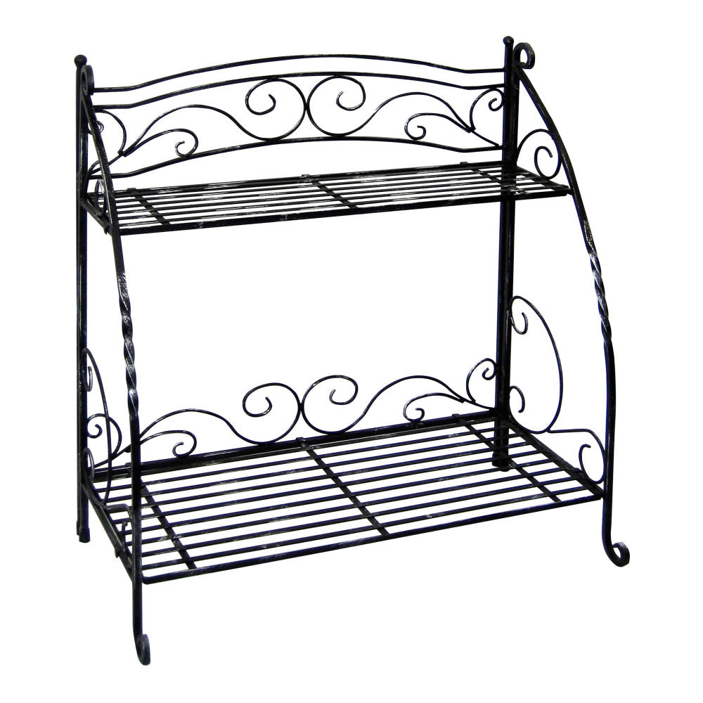 Folding Plant Stand 2 Shelf