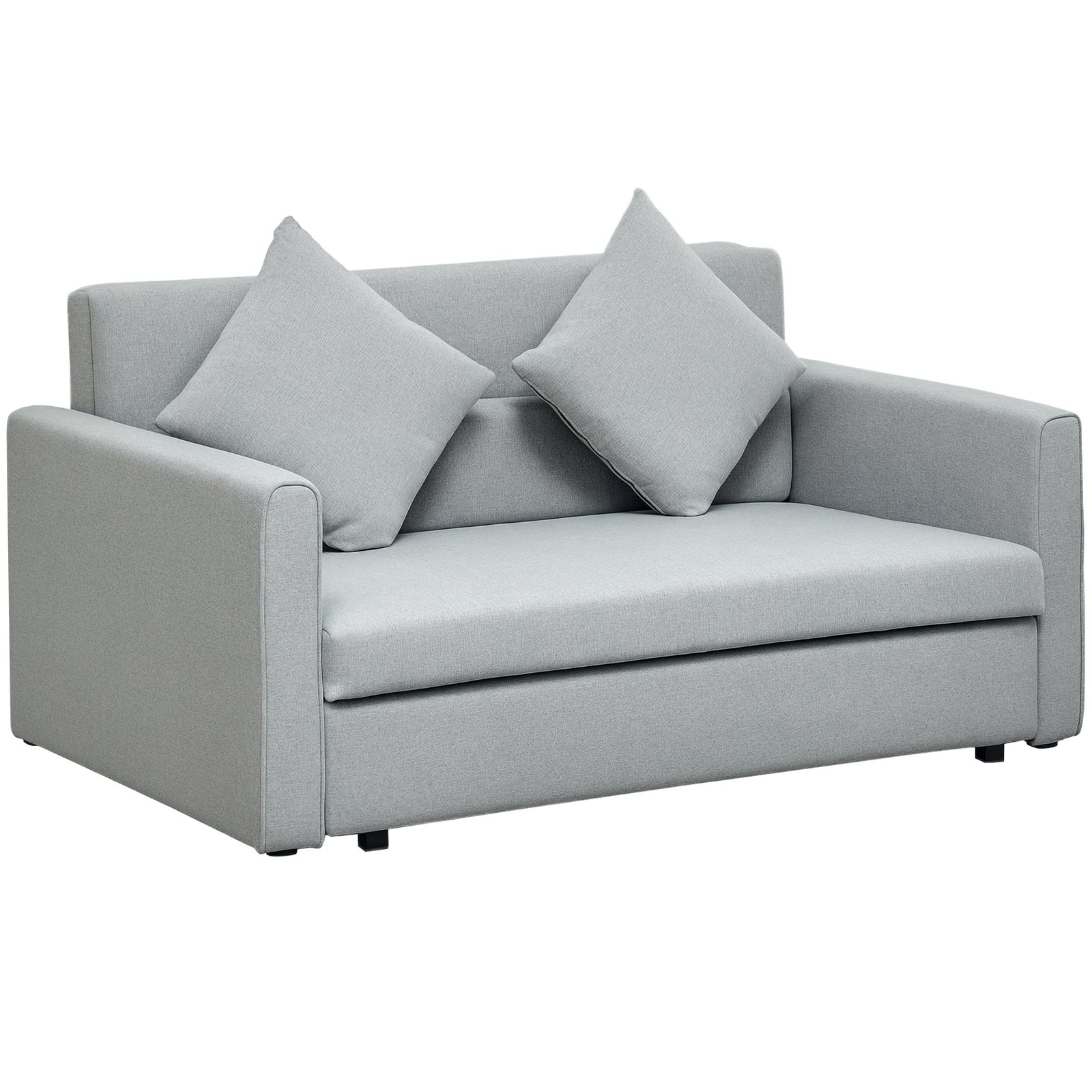 2 Seater Sofa Bed Convertible Bed Settee W/ 2 Cushions | Grey