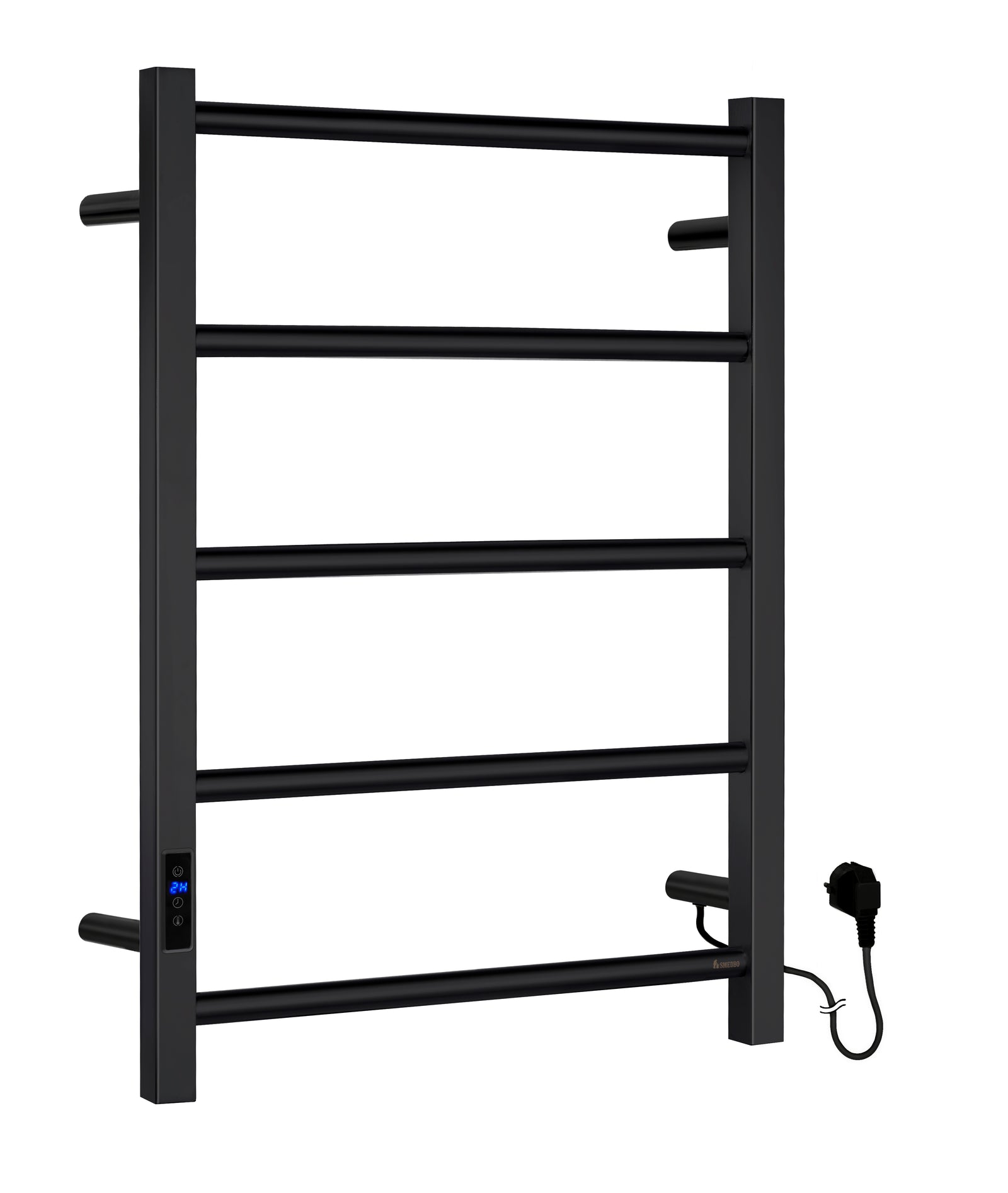 Heated Rail Towel Warmer Bathroom Radiator Drying Rack | Black