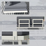 3 Piece Garden Furniture Set With 5-level Adjustable Lounger