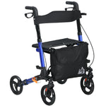 4 Wheel Rollator Walker With Seat And Bags Adjustable | One Size | Blue