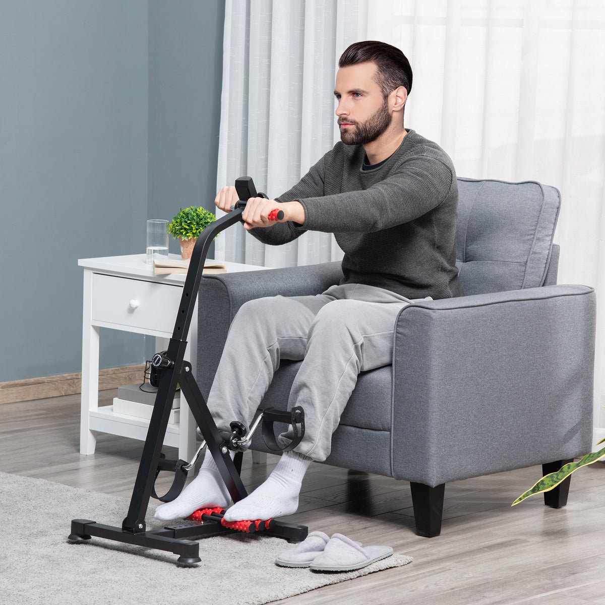 HOMCOM Pedal Rehabilitation Exercise Bike For Seniors And Elderly
