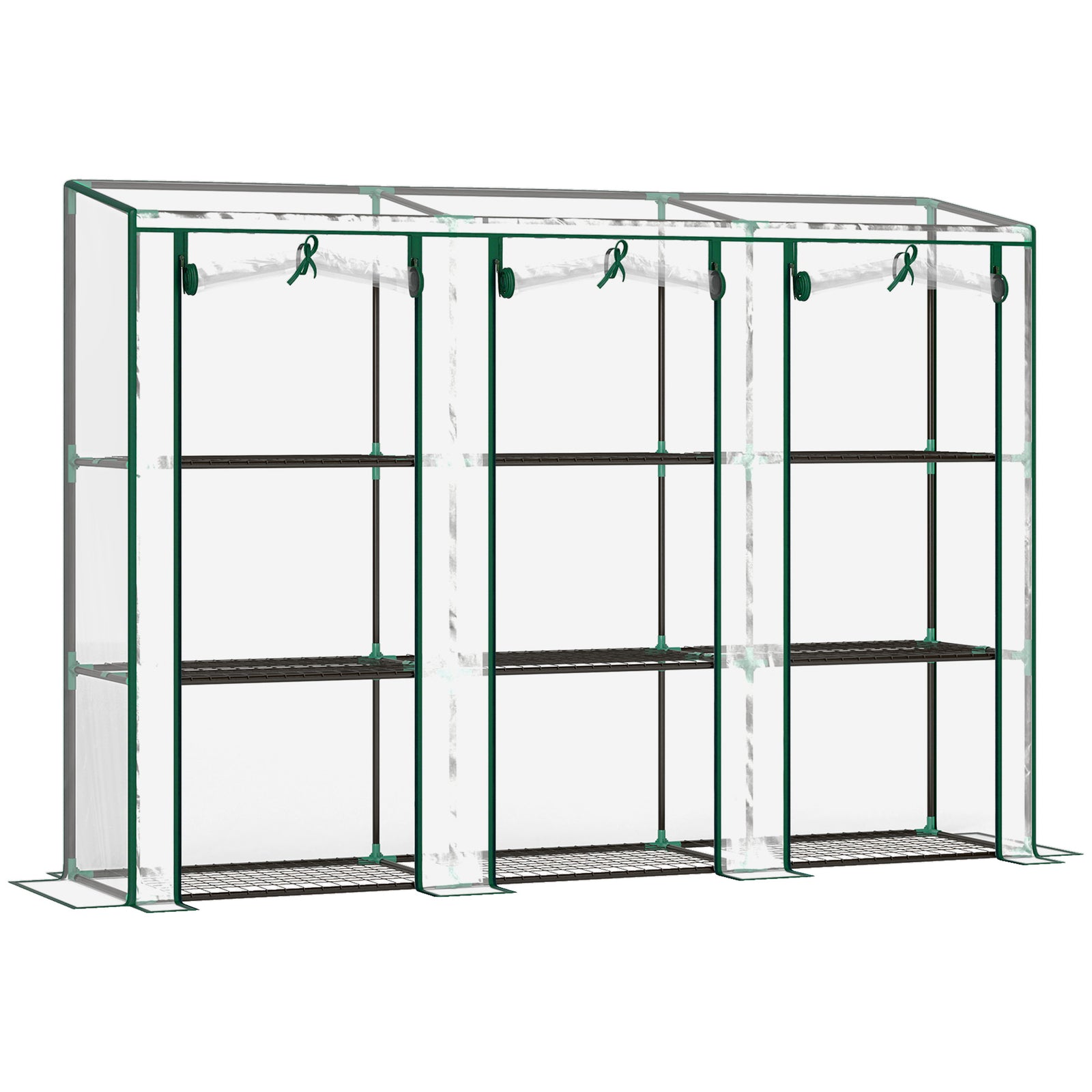 3 Tier Lean-to Mini Greenhouse W/ Plastic Cover