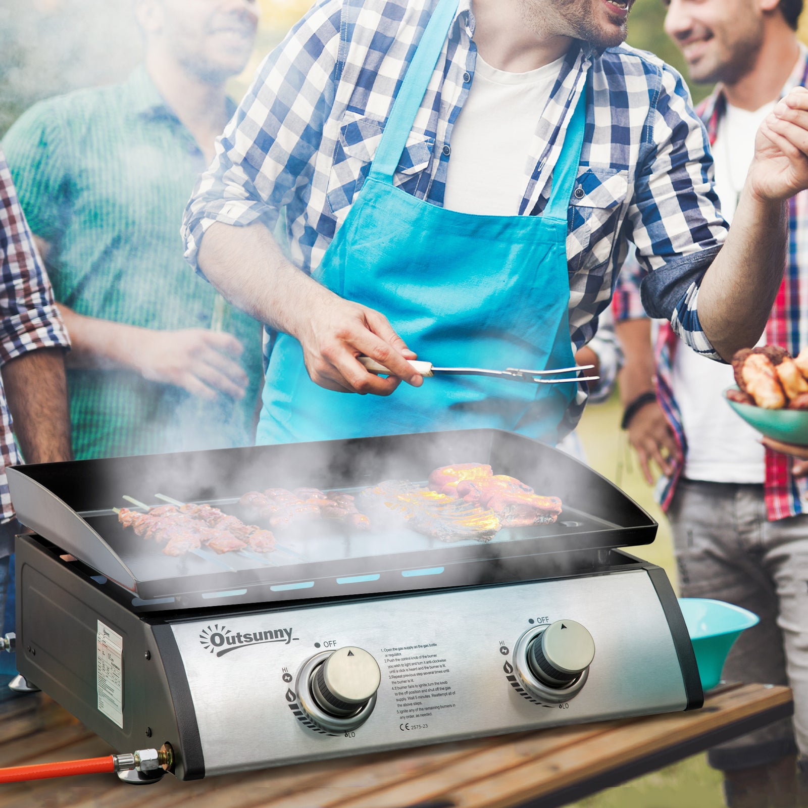Gas Plancha Grill, Multi Burner | Small | Silver