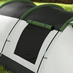 Tunnel Tent With Bedroom, Living Room And Porch For 3-4 Man | Green