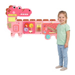 Busy Board Panels Wall Mounted Dinosaur | Pink