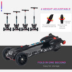 Child 3-wheel Scooter Light Music Water Spray Rechargeable 3-6 Yrs | Black