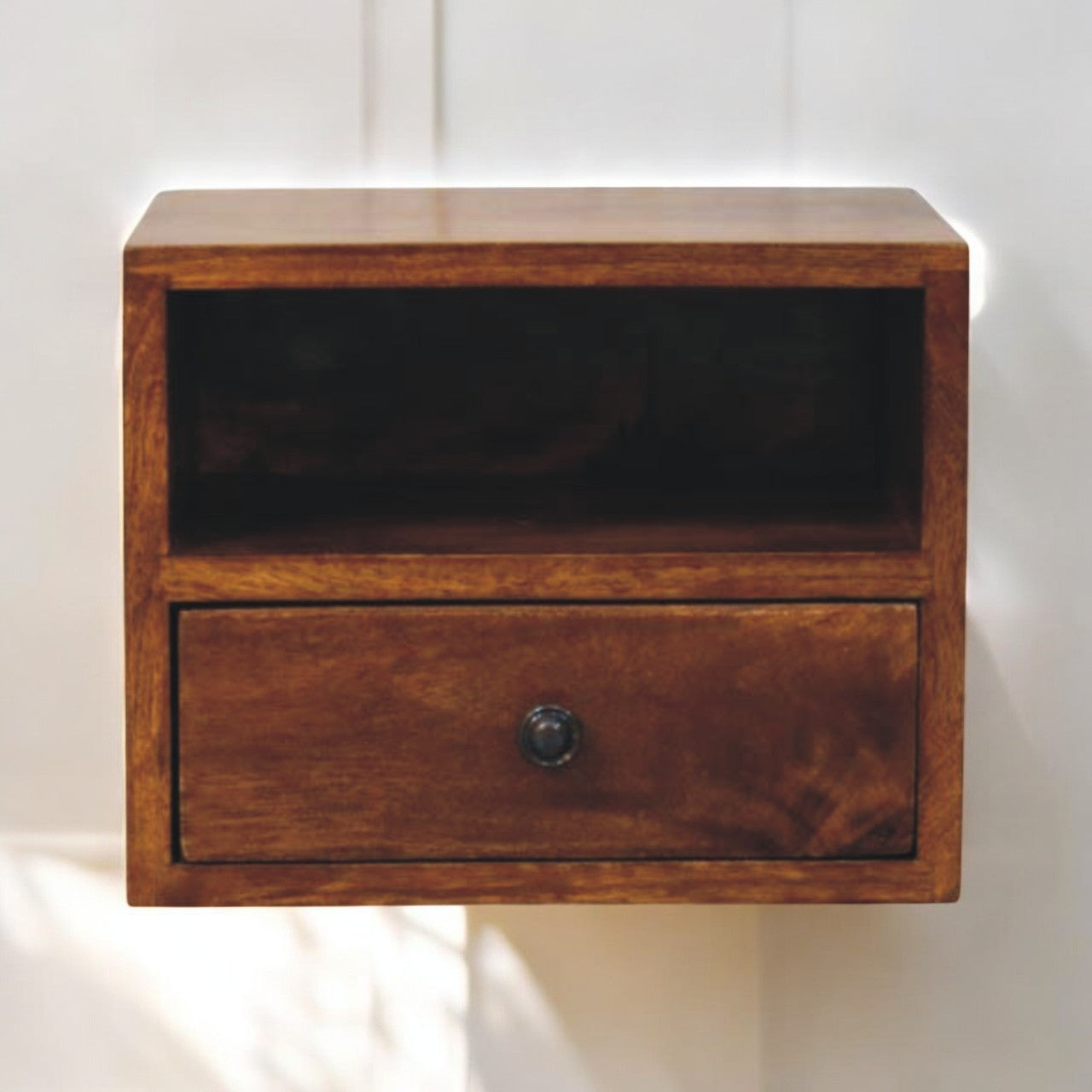 Solid Wood Solis 1-drawer Chestnut Wall Mounted Nightstand