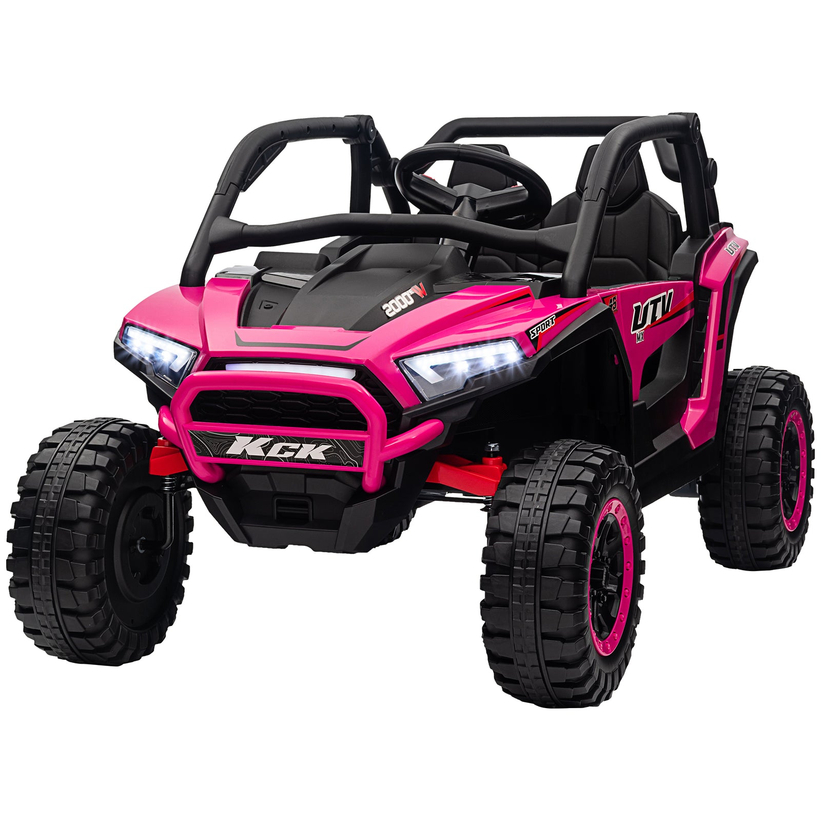 Aiyaplay 2 Seater 24v 7ah Ride On Truck W/ Spring Suspension | Pink
