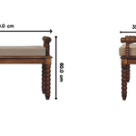 Artisan Furniture Solid Wood Spindle Amber Linen Bench, Upholstered