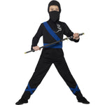Ninja Assassin Costume, Black & Blue | Small
