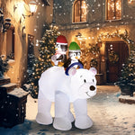 6.4ft Christmas Inflatable Penguins On Polar Bear