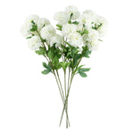 6 X 70cm White Artificial Carnation Stem - 24 Flowers