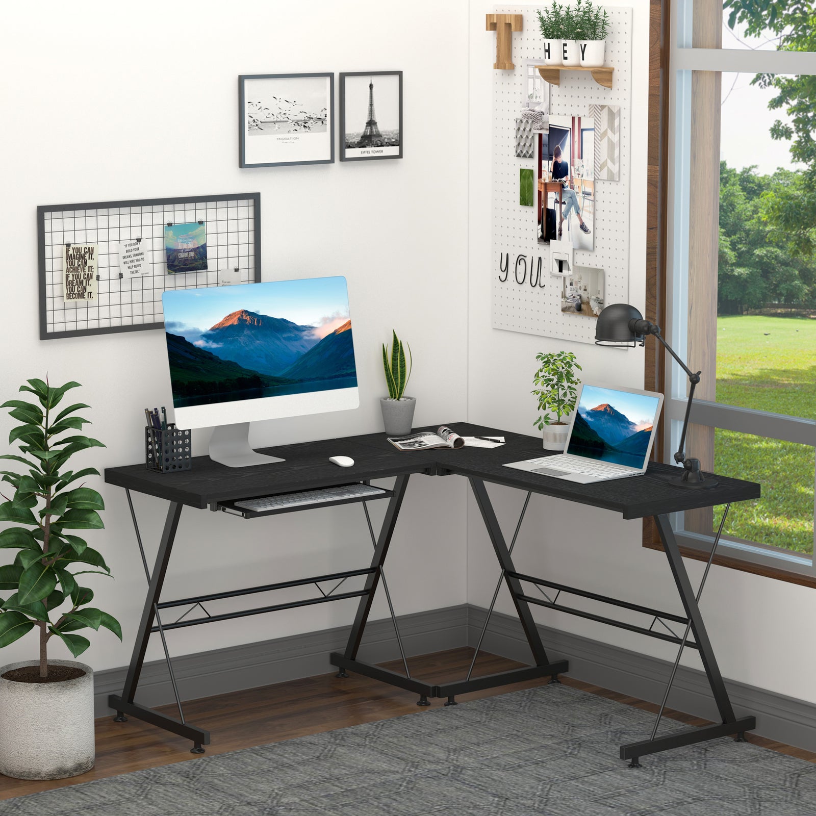 Gaming Desk, L Shape, Laminated, Sturdy
