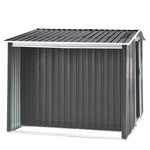 6x8ft Heavy Duty Garden Metal Storage Shed With Log Rack Outdoor Waterproof Firewood Tool Storage | Medium | Black
