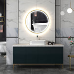 Illuminated Bathroom Led Mirror 60/80cm Round Wall Mounted | Large | Gold