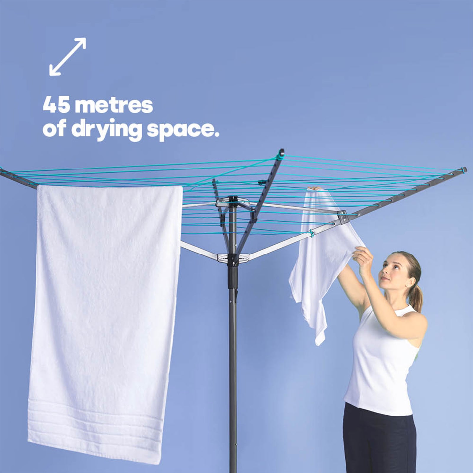 Livivo Rotary Airer 45m Outdoor Clothes Dryer Complete Set