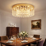 HOMCOM Crystal Ceiling Light With 225 Crystal Pendants, Gold Tone