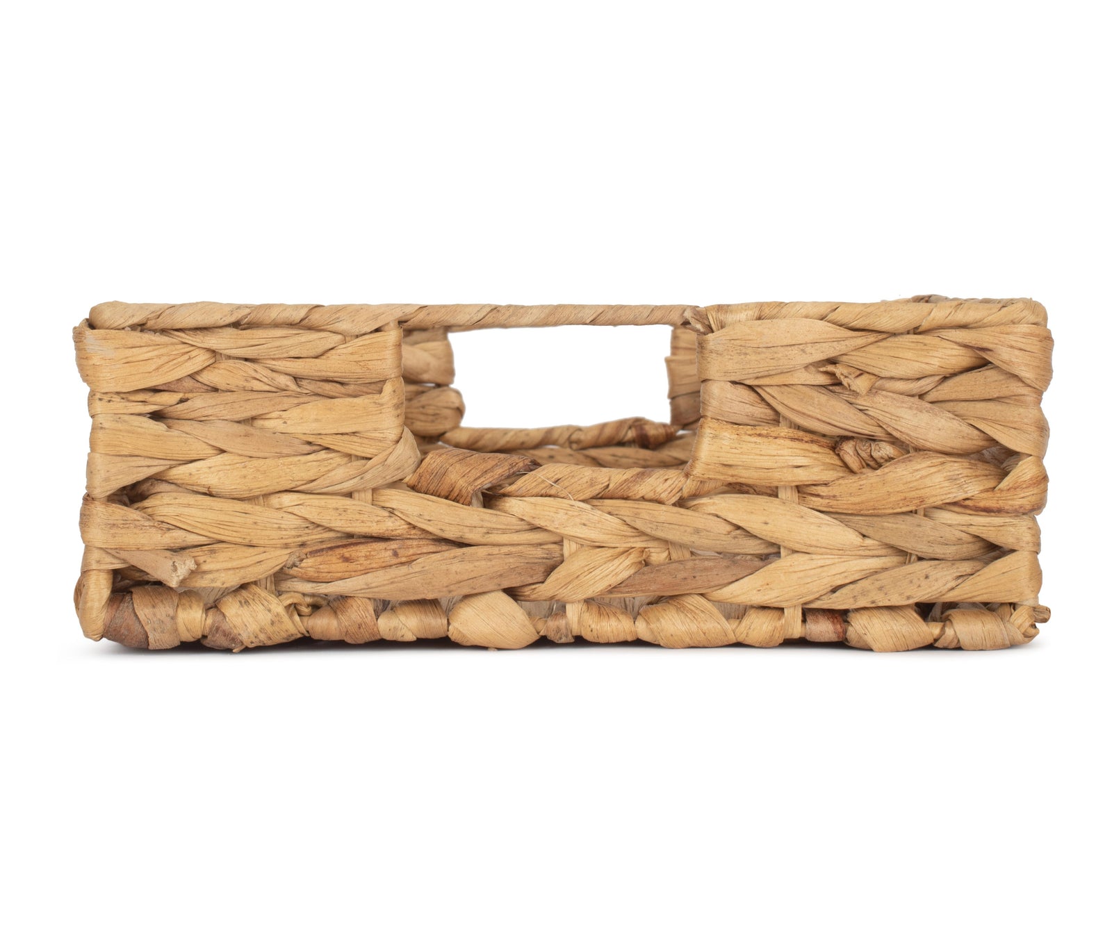 Water Hyacinth Shallow Rectangular Storage Basket | Small | Brown